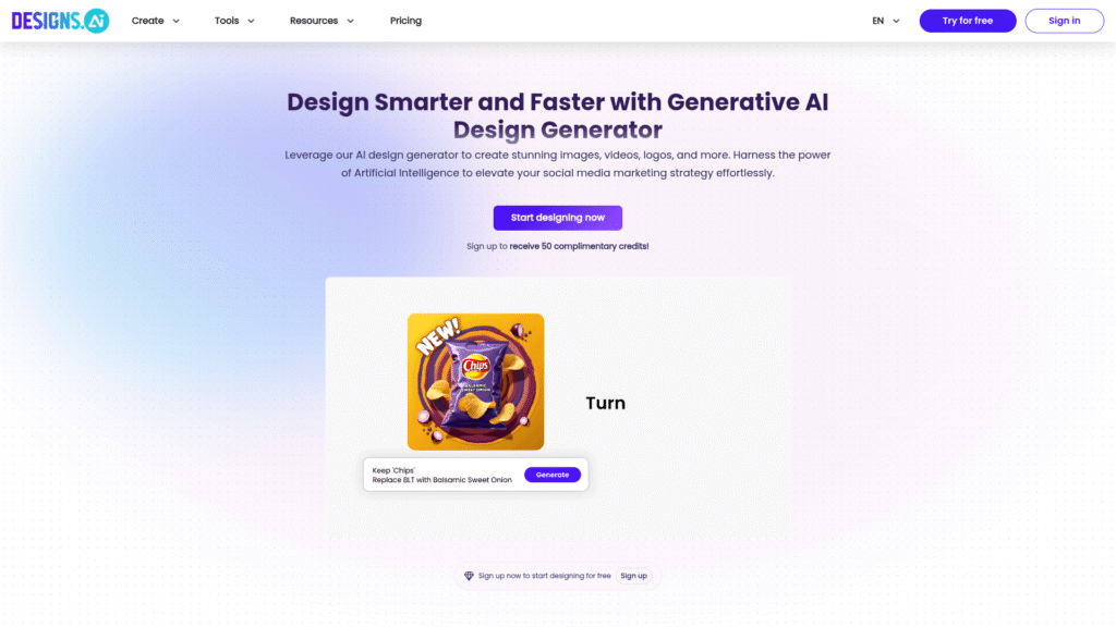Designs.ai among best ai design tools