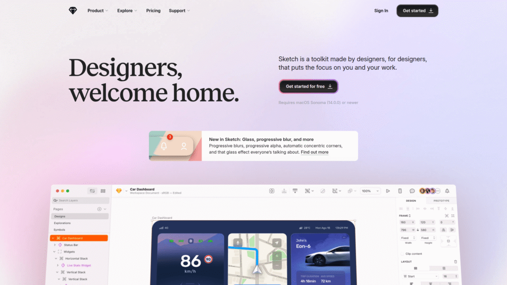 Sketch among best AI mockup tools