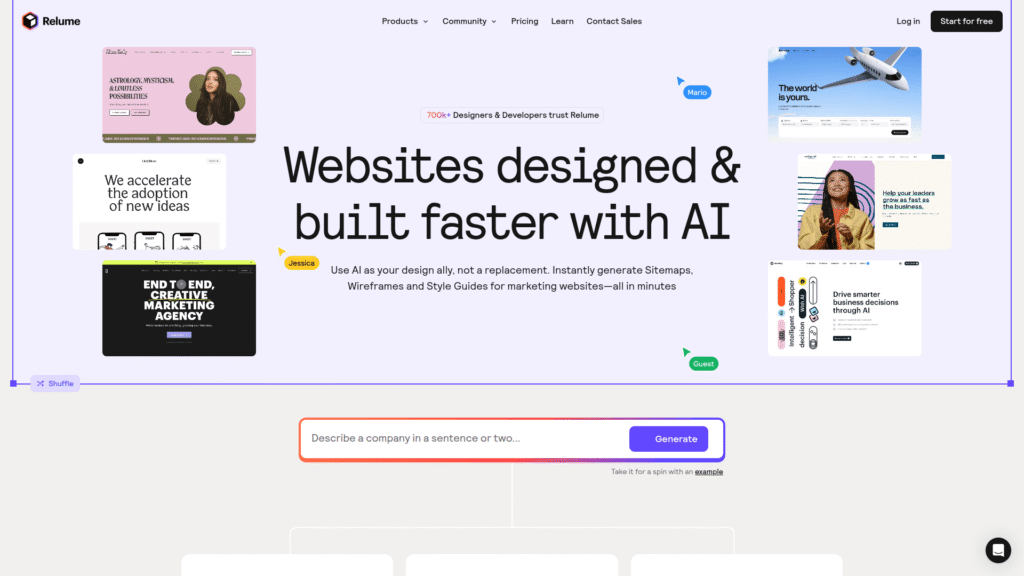 Relume among best AI mockup tools