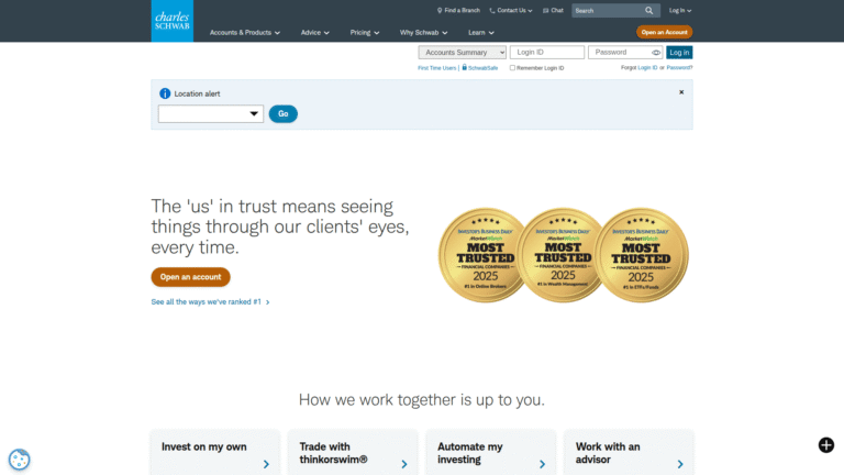 Charles Schwab as Retail and Institutional Trading Platforms tool screenshot