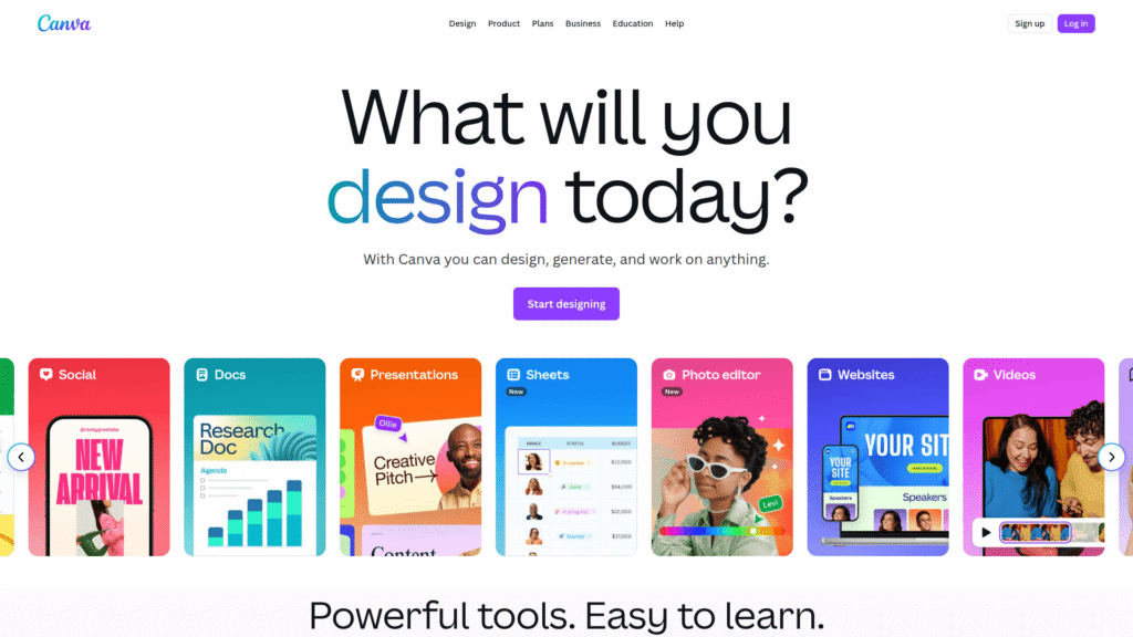 Canva AI among free ai design tools
