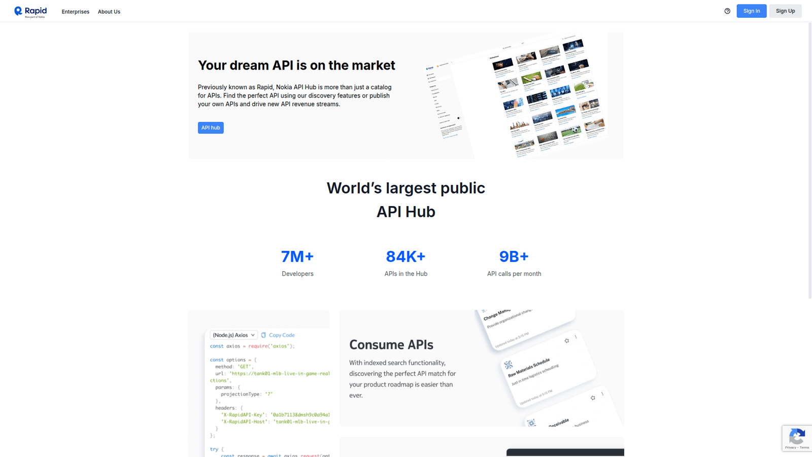 RapidAPI as API Integration tool screenshot