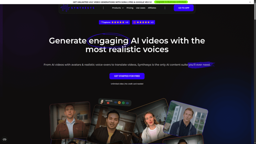 Synthesys among best ai video makers