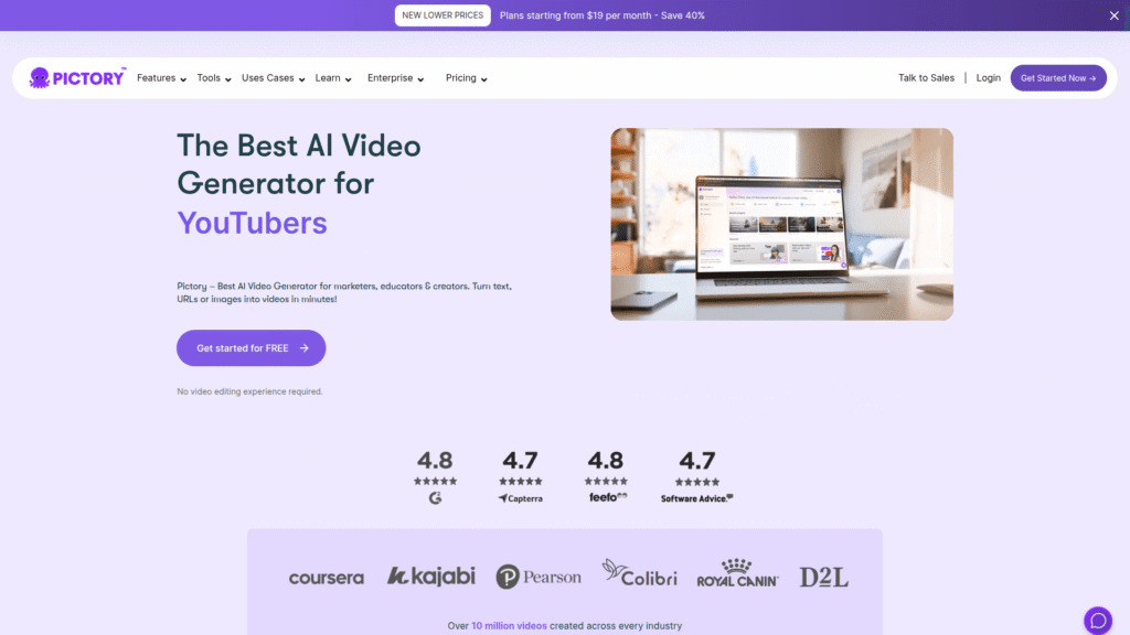 Pictory among best ai video makers