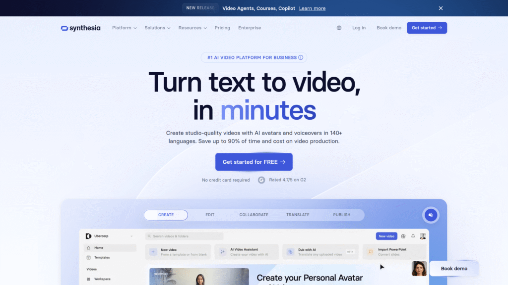 Synthesia among best AI avatar tools