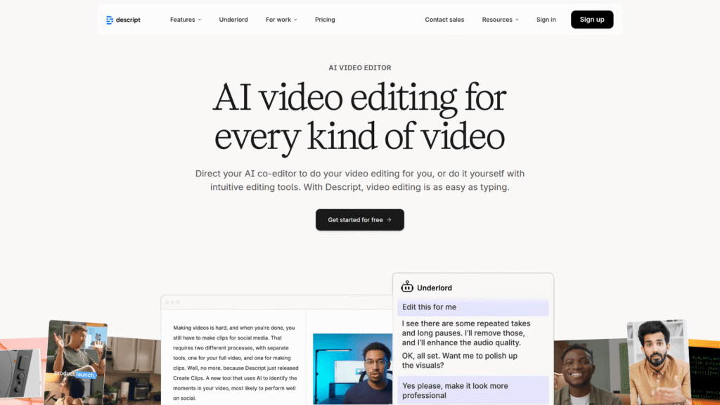 Descript among best AI avatar tools