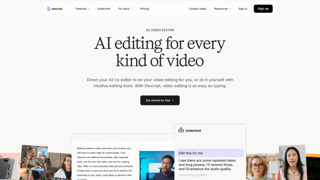 Descript among best AI voice generators
