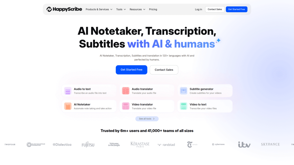 Happy Scribe among AI subtitle tools