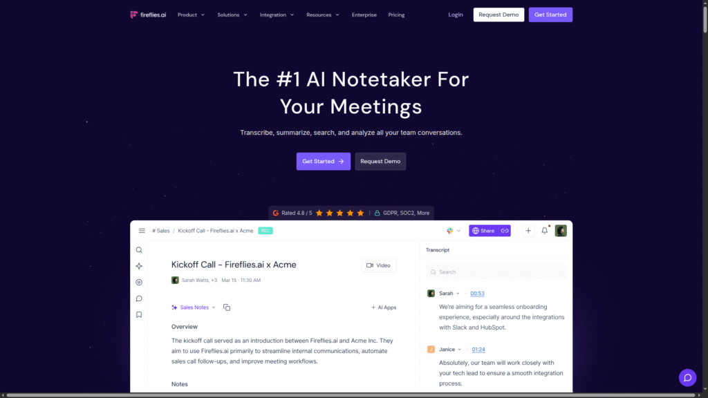 Fireflies.ai among best AI video summarizers