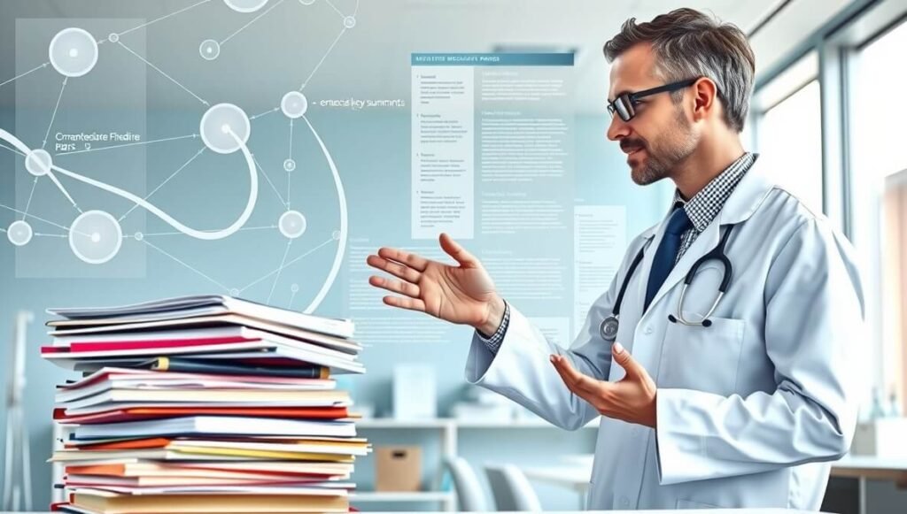 Elicit helps medical researchers rapidly extract key findings, identify insights, and streamline literature reviews by synthesizing information from academic papers.