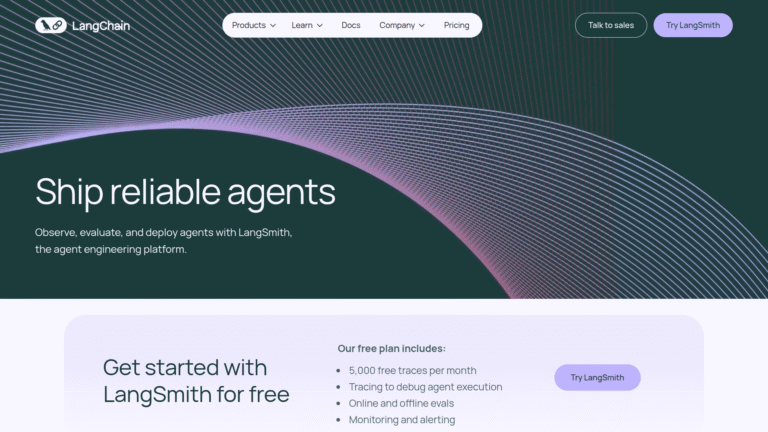 LangChain as Agent Development tool screenshot