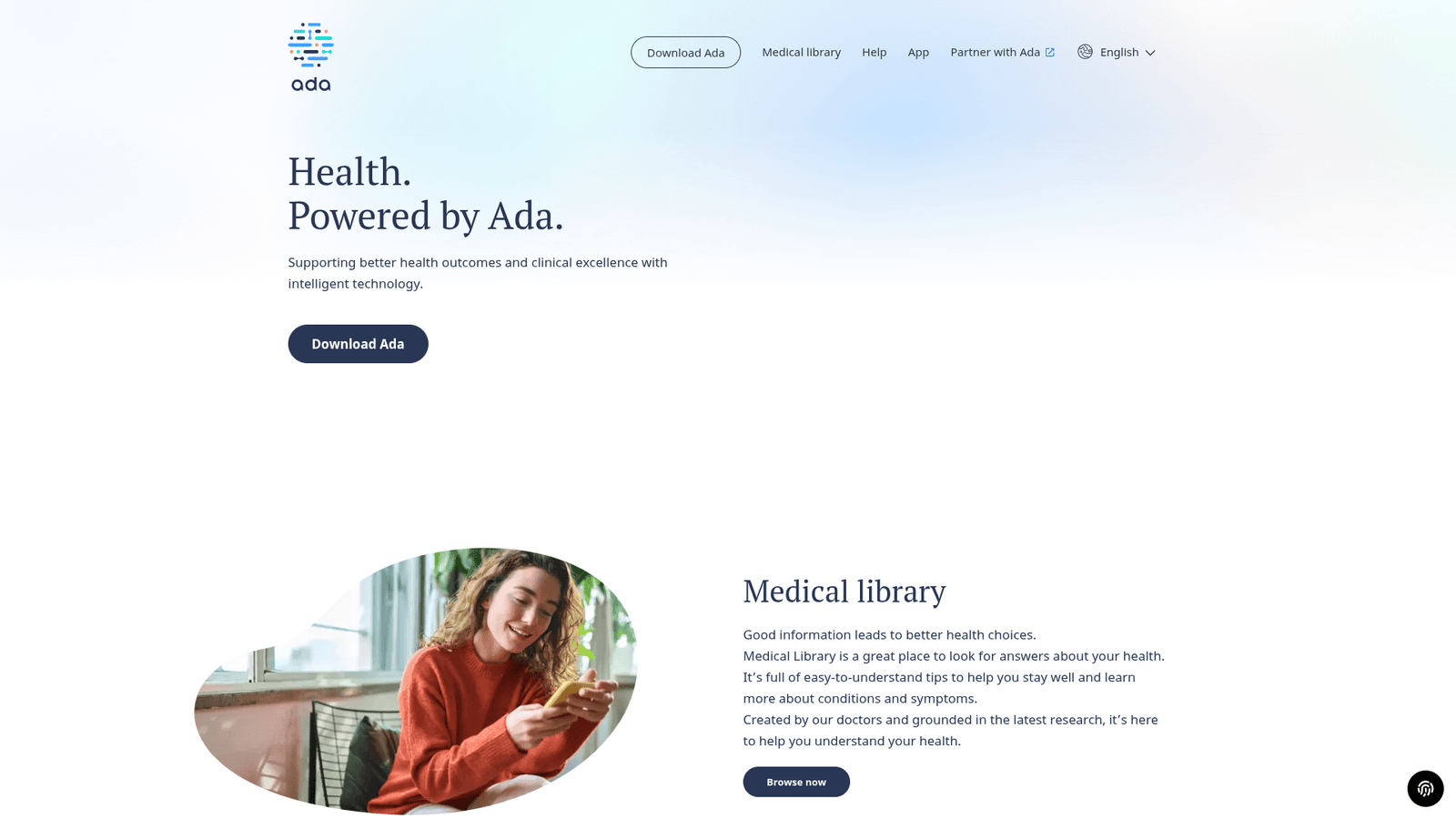 Ada Health as Diagnostics and Screening tool screenshot