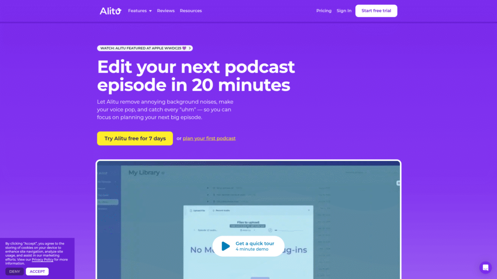 Alitu among AI podcast editors