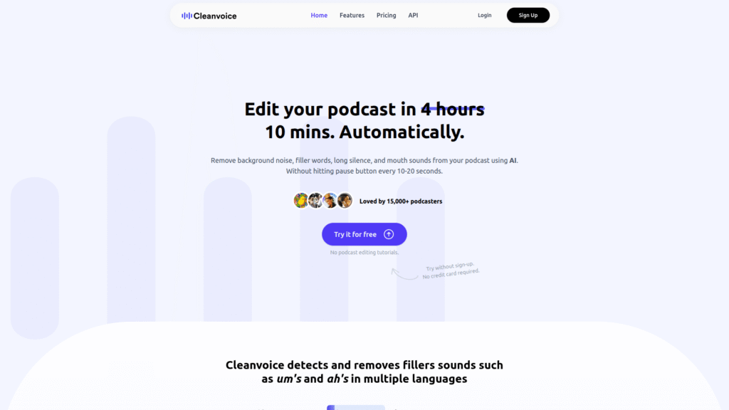 Cleanvoice AI among AI podcast editors