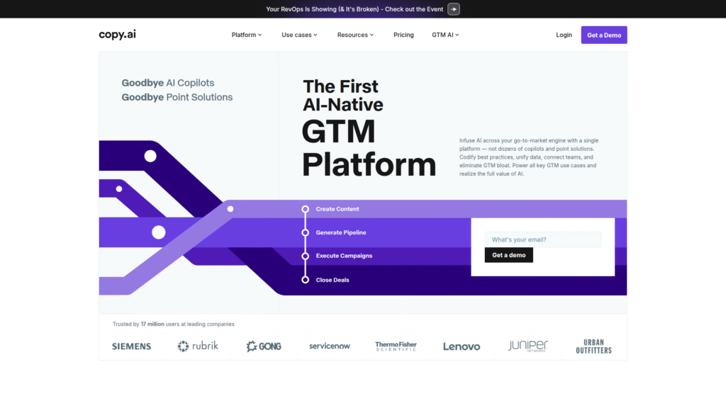 Copy.ai among best AI summarizers