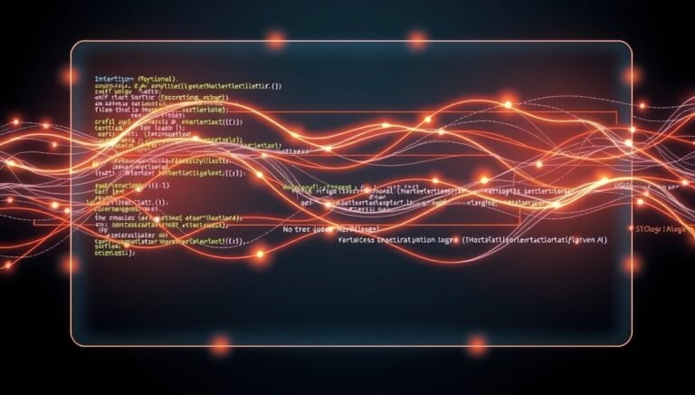 A futuristic holographic display showcasing dynamically generated code and neural network patterns, representing the efficiency of the best AI coding assistants.
