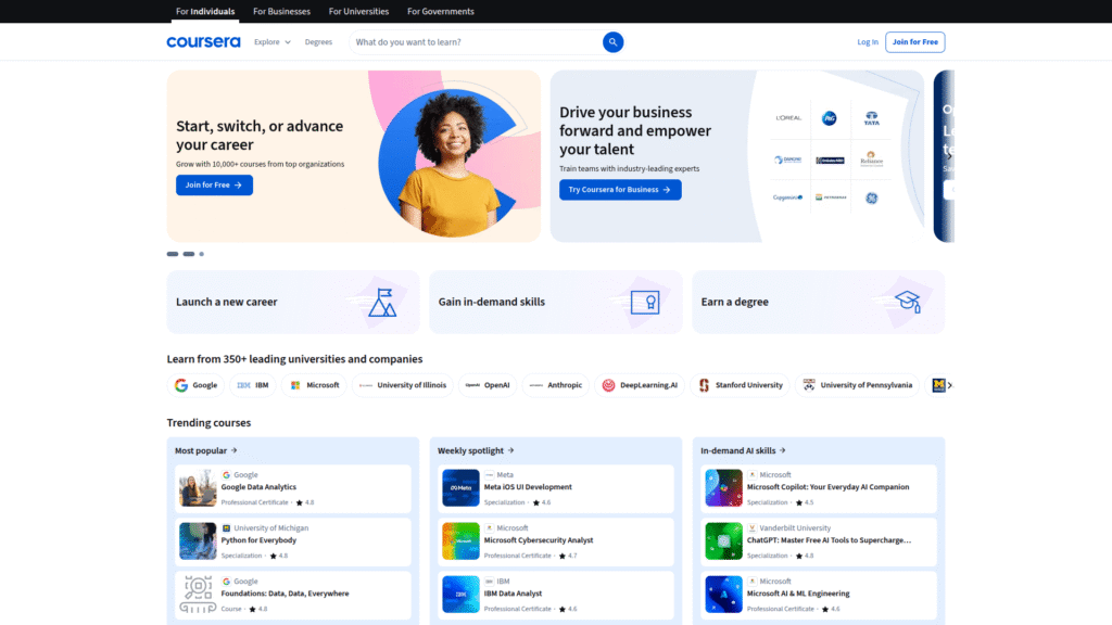 Coursera among best ai tutors