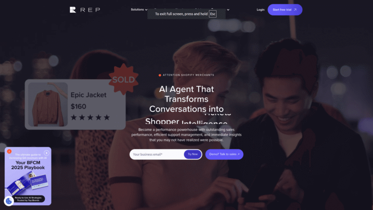 Rep AI as Chatbots for Shopping Assistance tool screenshot