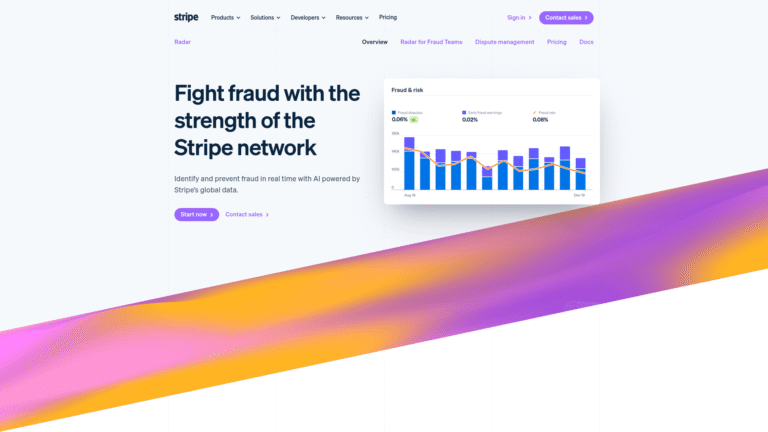 Stripe Radar as Fraud Detection for Online Payments tool screenshot