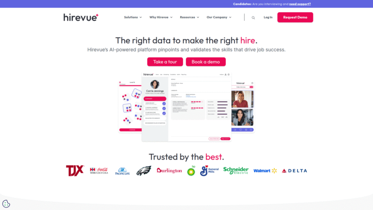 HireVue as Resume Screening and CV Analysis tool screenshot