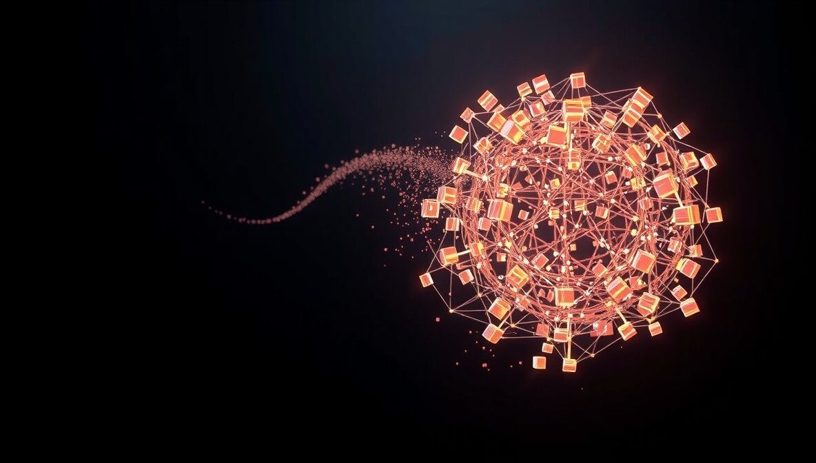 Abstract visualization of complex, messy code being efficiently untangled and optimized by advanced AI debugging tools.