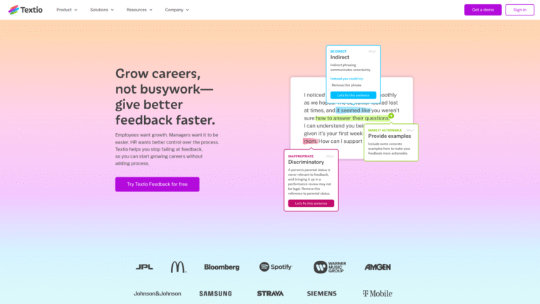 Textio as Diversity, Equity and Inclusion tool screenshot
