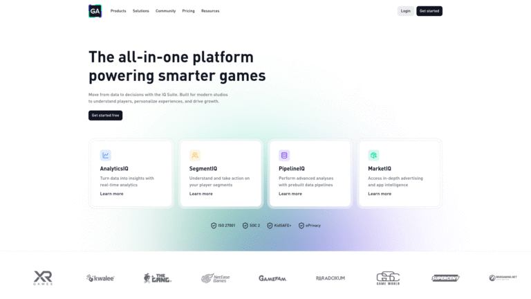 GameAnalytics as a Player Analytics and Behavior tool screenshot