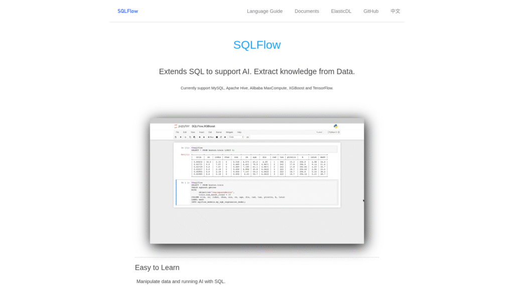 SQLFlow among AI tools for SQL queries