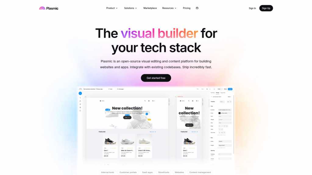 Plasmic among AI tools to generate React components