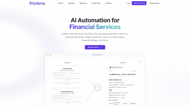 Kolena AI as a Document and Contract Management tool screenshot