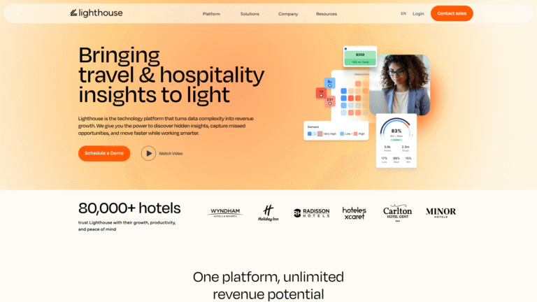 Lighthouse as a Hotel and Accommodation Management tool screenshot