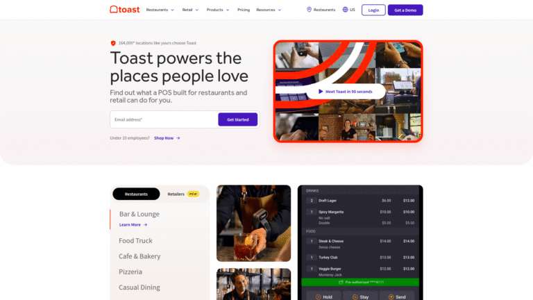 Toast POS as a Restaurant and Food Service tool screenshot