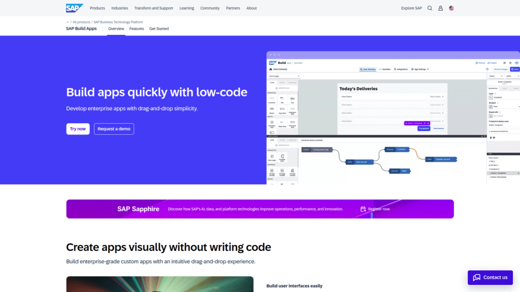 SAP Build Apps among no-code AI tools