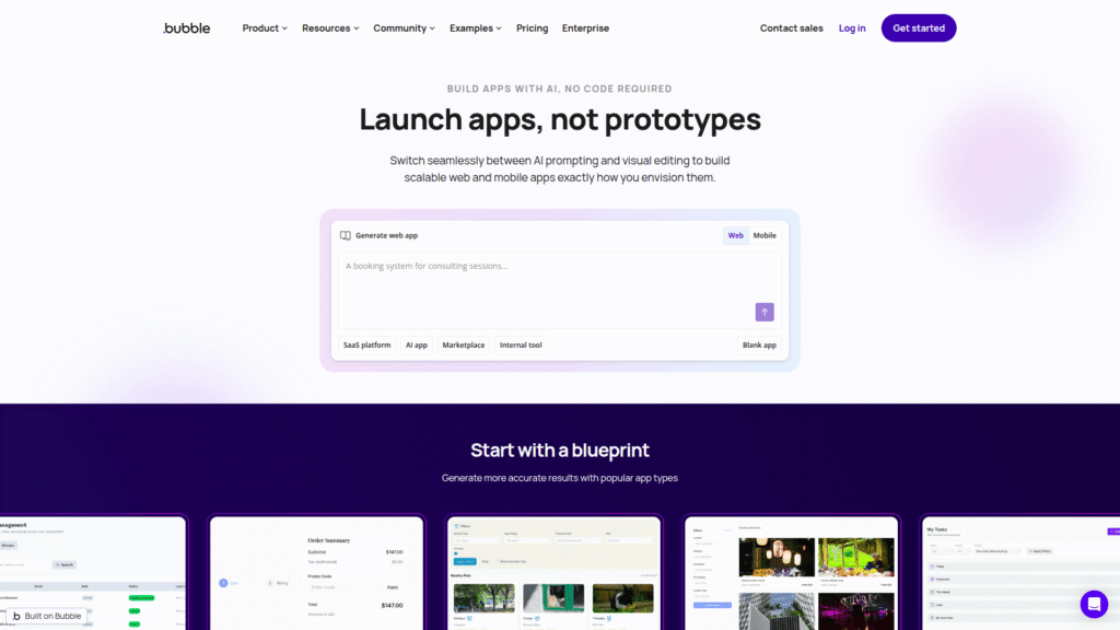 Bubble among no-code AI tools