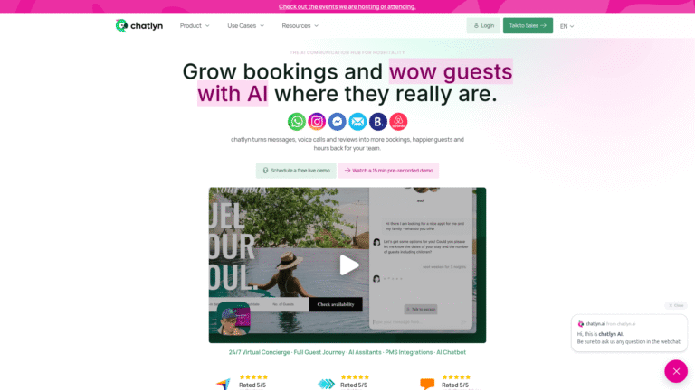 Chatlyn as a Customer Service and Support tool screenshot