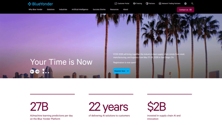 Blue Yonder as a Supply Chain Optimization tool screenshot