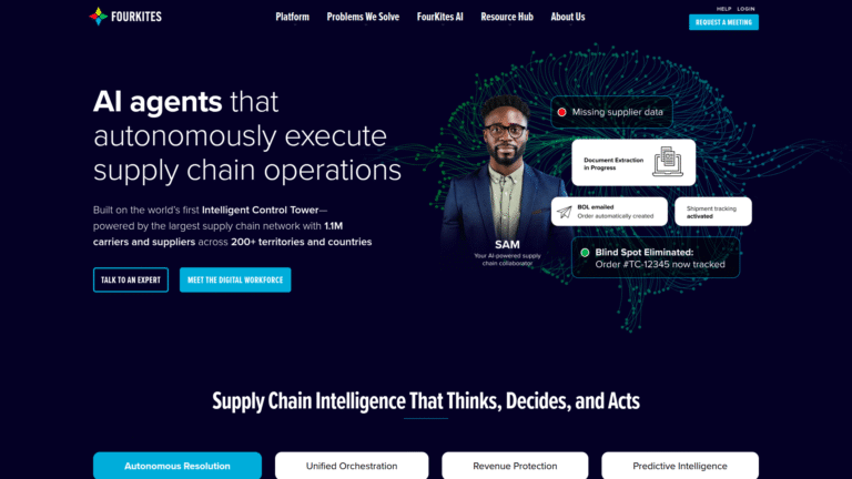 FourKites as a Supply Chain and Logistics tool screenshot