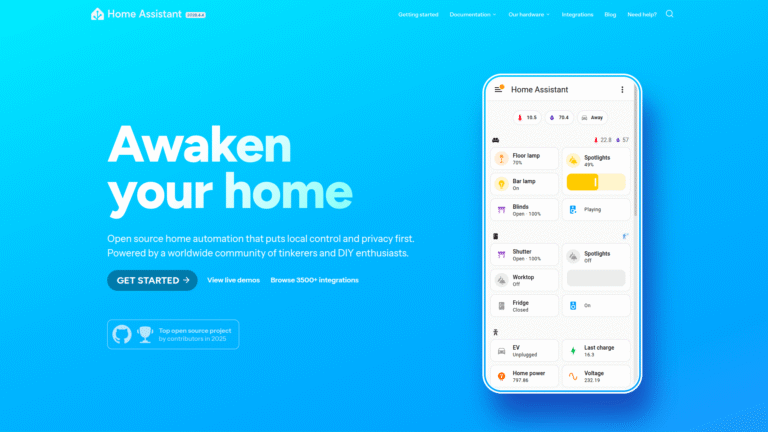 Home Assistant as a Smart Home and Building Automation tool screenshot
