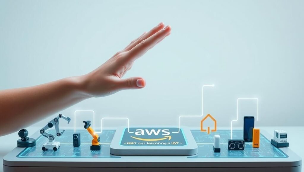 AWS IoT Core enables secure, scalable management of a network of IoT devices, facilitating remote monitoring, over-the-air updates, and automated data routing for efficient operational control.