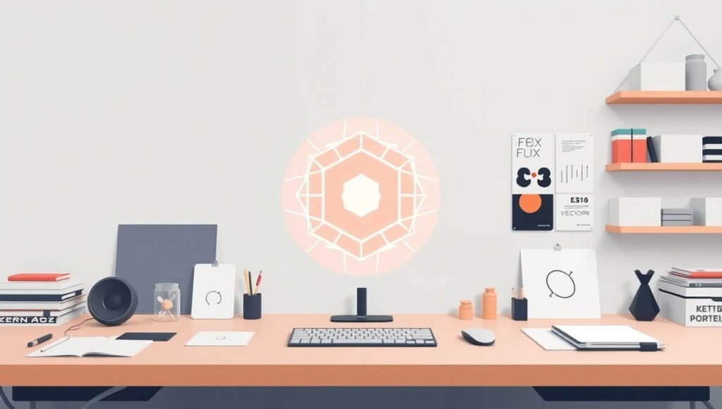 Flux AI tool generating visual content for graphic design.