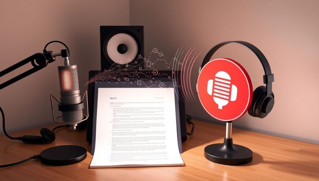 ElevenLabs generates high-quality, human-like audio from text, automating narration and voiceovers for podcast and audio content creation.