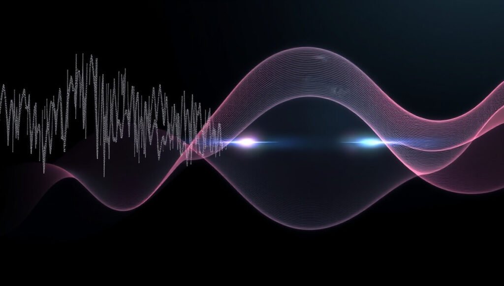 Cleanvoice AI intelligently removes unwanted noise and imperfections from audio recordings, transforming jagged audio waves into smooth, clean sound.