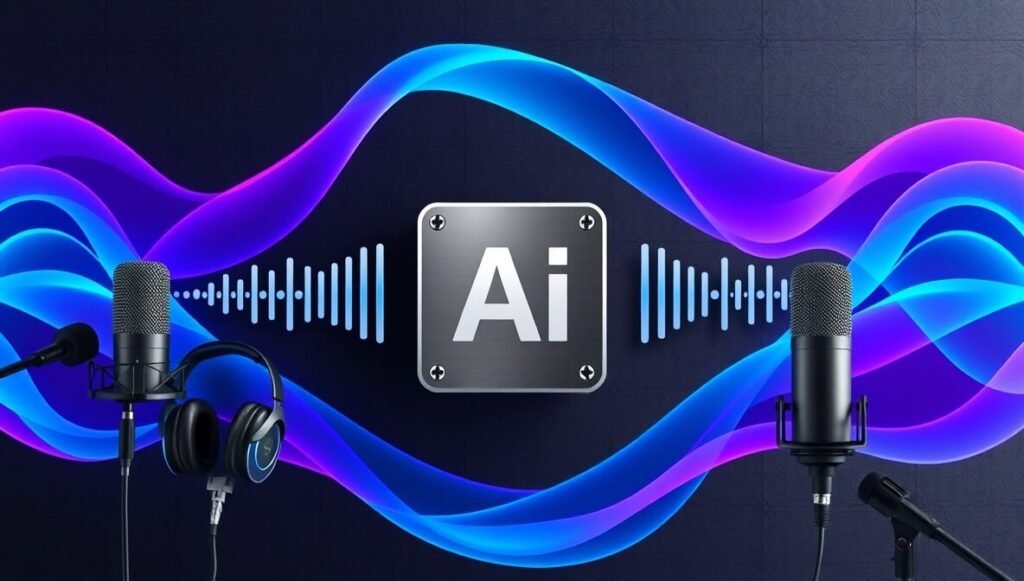Adobe Podcast uses AI to enhance spoken word audio, removing background noise and echo for clearer podcast editing.