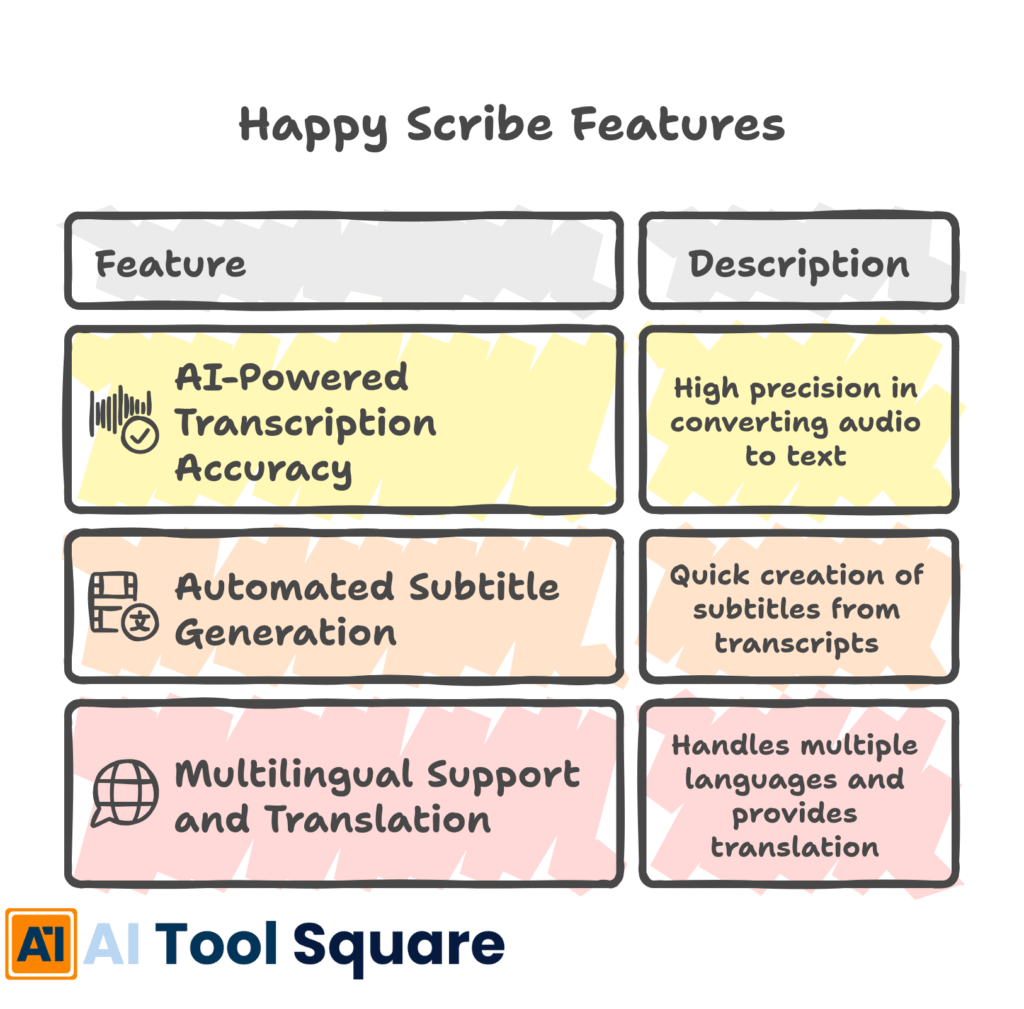 Happy Scribe Features