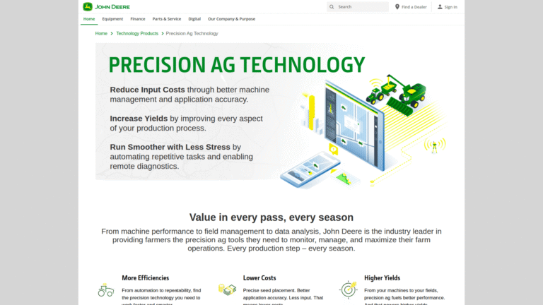John Deere Precision Ag as an Agriculture and Environmental tool screenshot