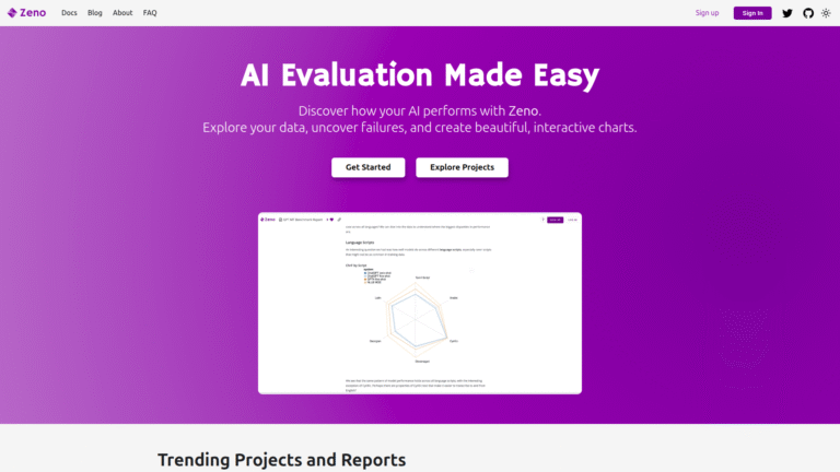Zeno as a Testing and Validation tool screenshot