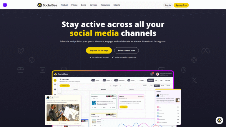 SocialBee as a Social Media Post Generation tool screenshot