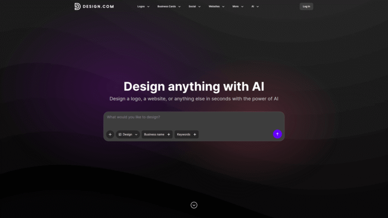 Design.com as a Logo Design tool screenshot