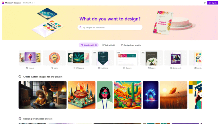 Microsoft Designer as a Beginner Friendly Design tool screenshot