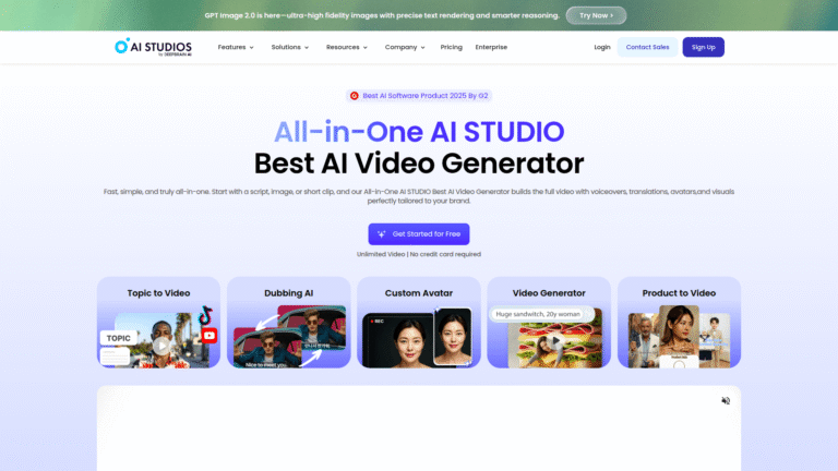 AI Studios as an AI Avatars and Talking Head Videos tool screenshot